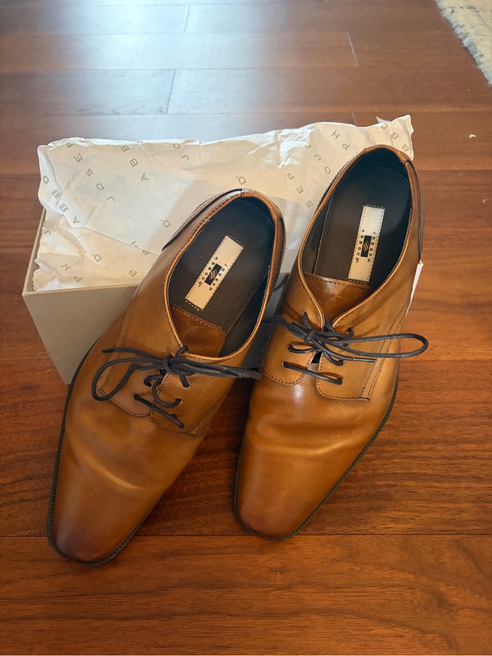 Joseph Abboud Men's Cognac Leather Oxfords